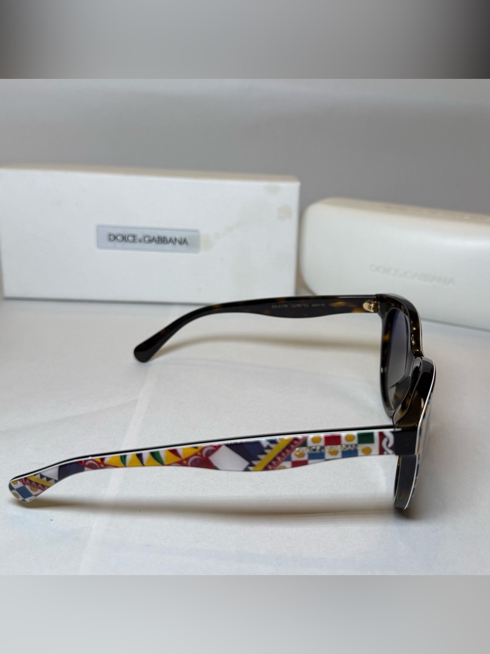 Dolce & Gabbana Multicolor Geometric Cat-Eye Sunglasses - Black Lenses - Picture 6 of 11